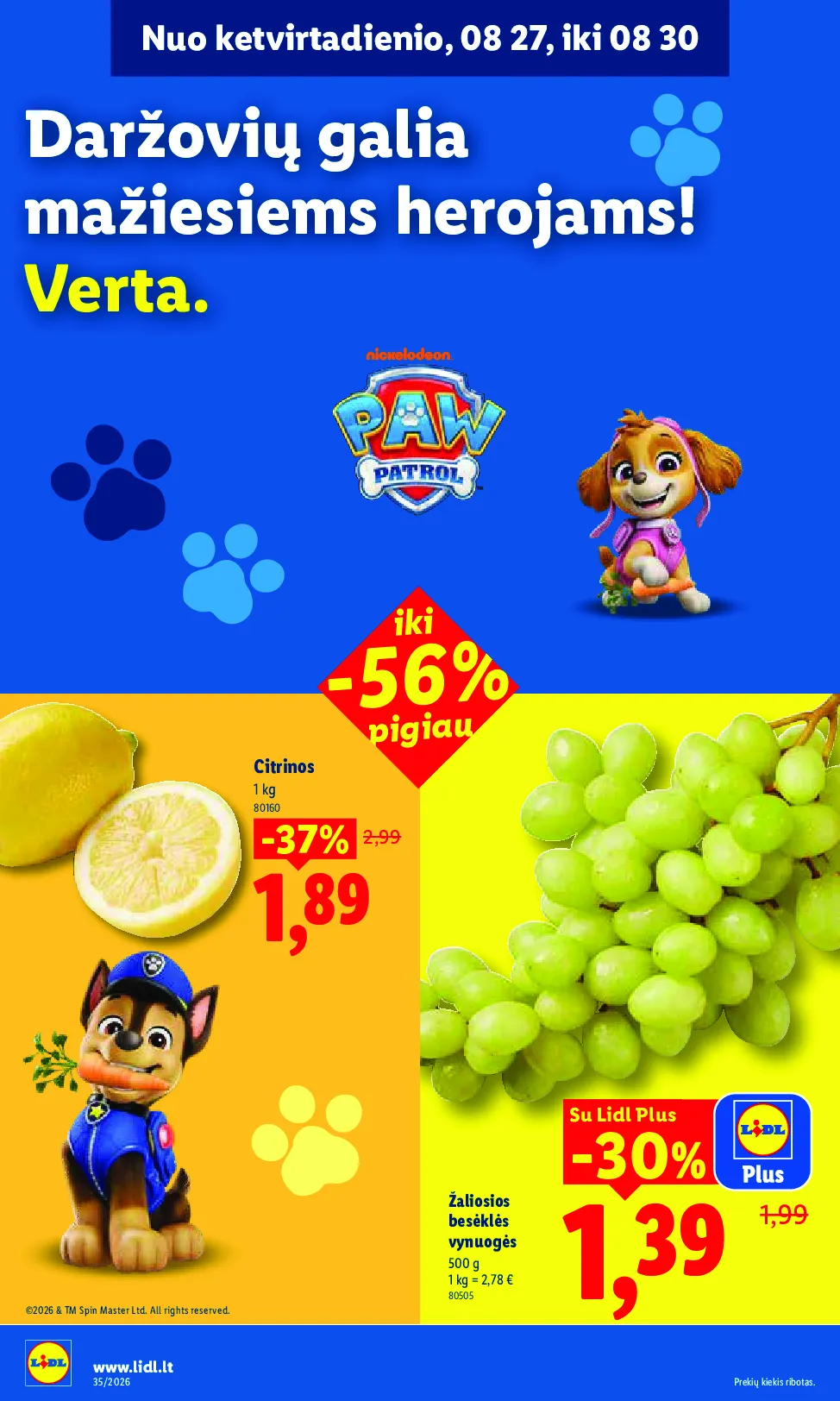 Lidl akcijos šią savaitę. Galioja nuo 2026-08-24 iki 2026-08-30 – 34 psl.