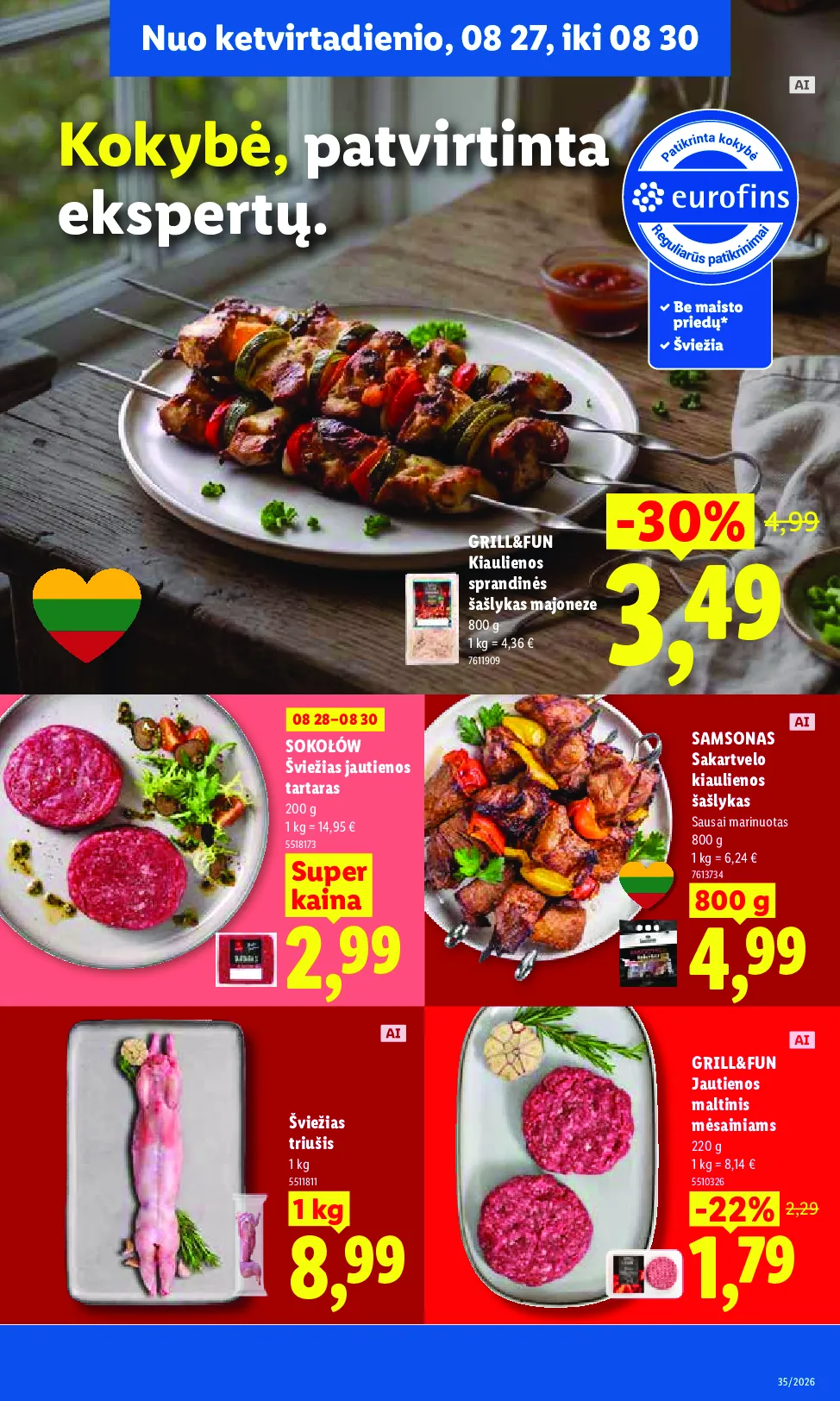 Lidl akcijos šią savaitę. Galioja nuo 2026-08-24 iki 2026-08-30 – 37 psl.