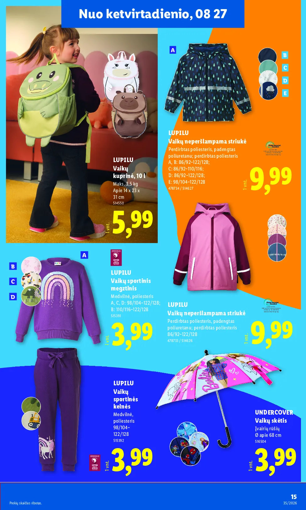 Lidl akcijos šią savaitę. Galioja nuo 2026-08-24 iki 2026-08-30 – 15 psl.