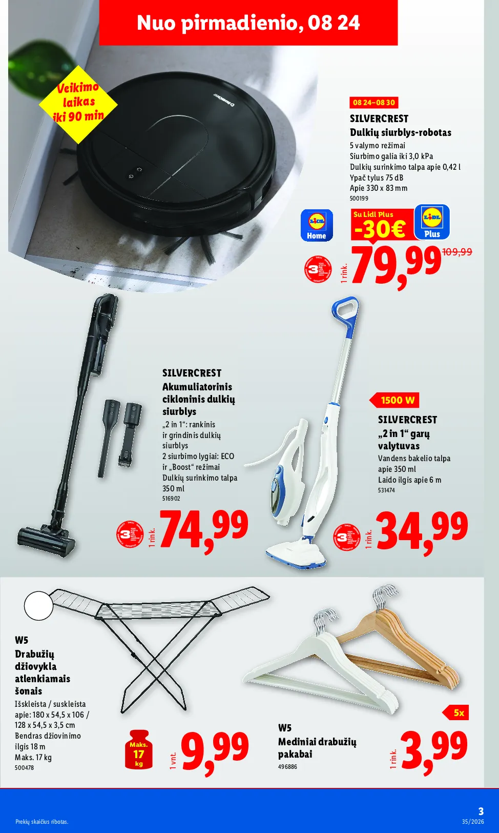 Lidl akcijos šią savaitę. Galioja nuo 2026-08-24 iki 2026-08-30 – 3 psl.