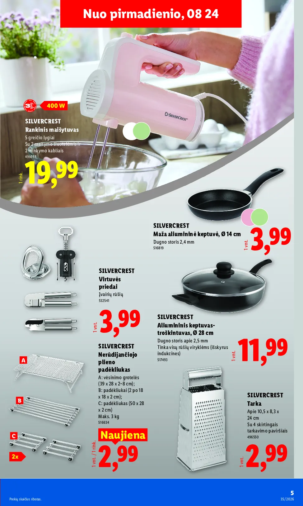 Lidl akcijos šią savaitę. Galioja nuo 2026-08-24 iki 2026-08-30 – 5 psl.