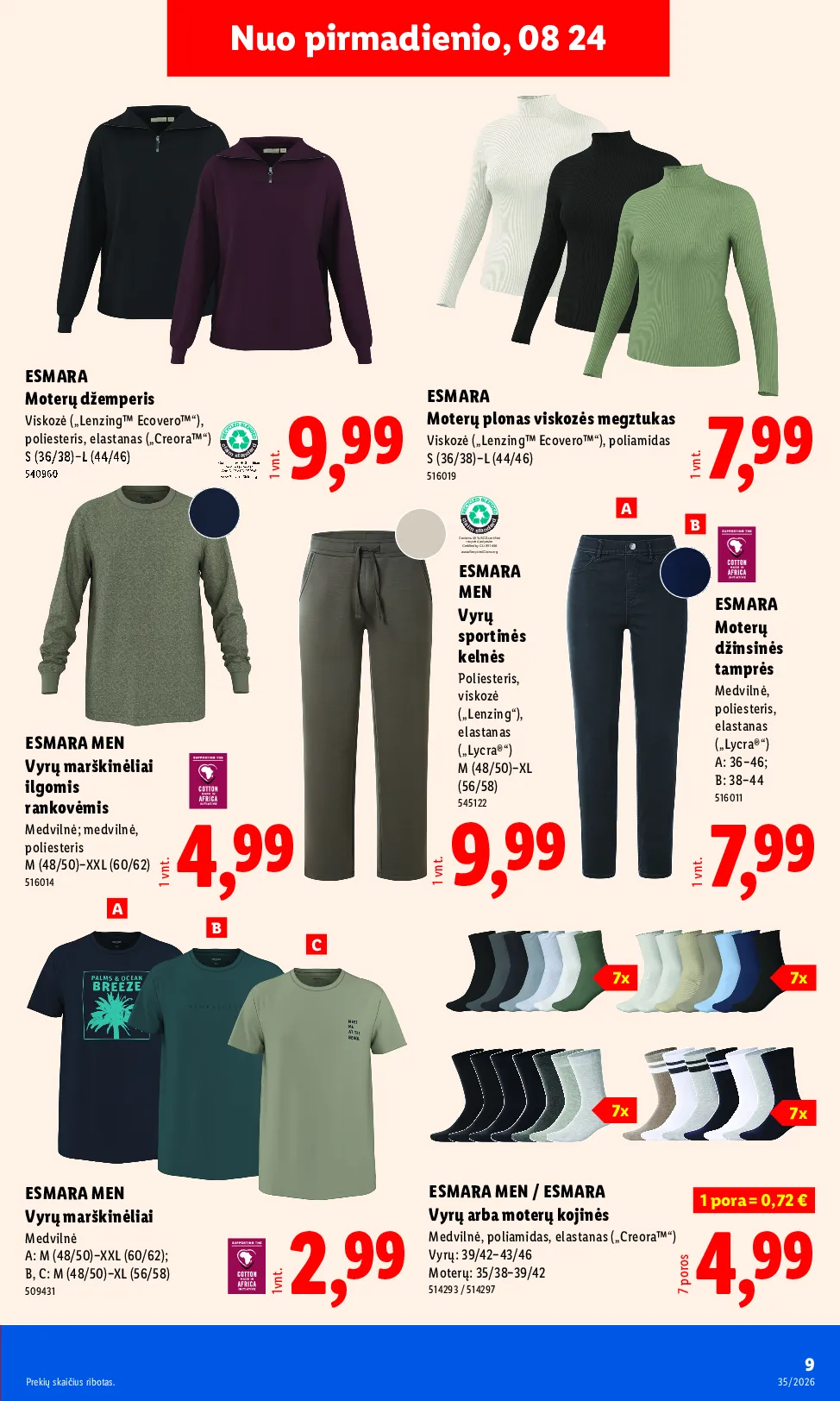 Lidl akcijos šią savaitę. Galioja nuo 2026-08-24 iki 2026-08-30 – 9 psl.