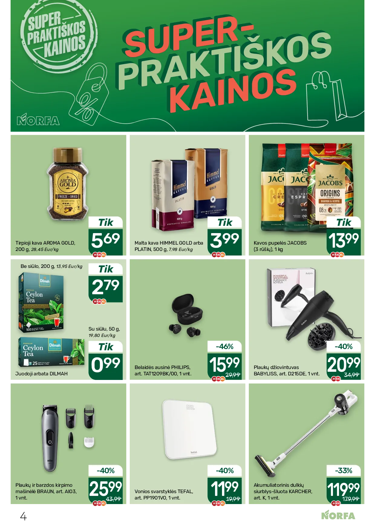 Norfa akcijos šią savaitę. Galioja nuo 2026-08-20 iki 2026-09-02 – 4 psl.