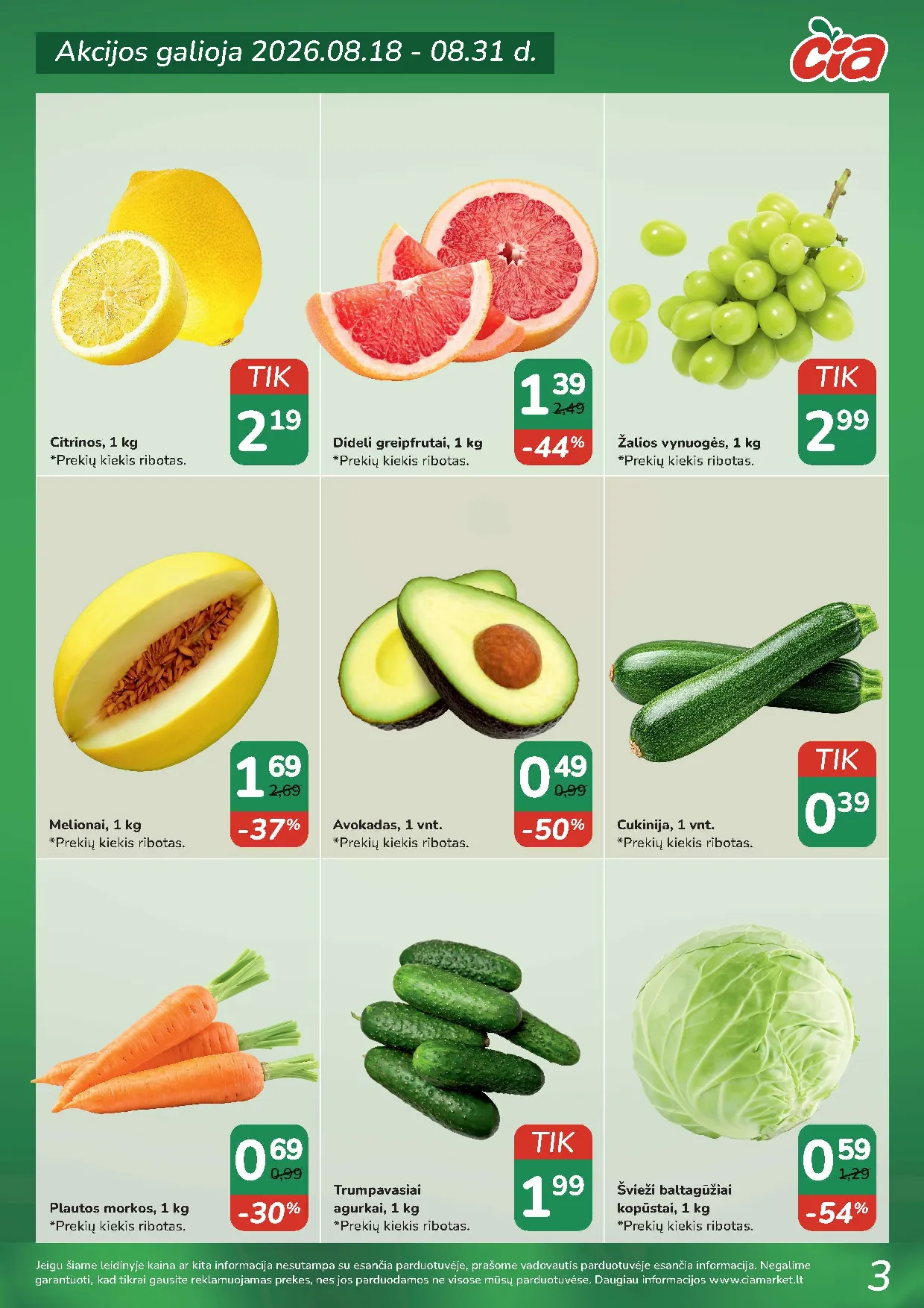 Čia Market akcijos šią savaitę. Galioja nuo 2026-08-18 iki 2026-08-31 – 3 psl.