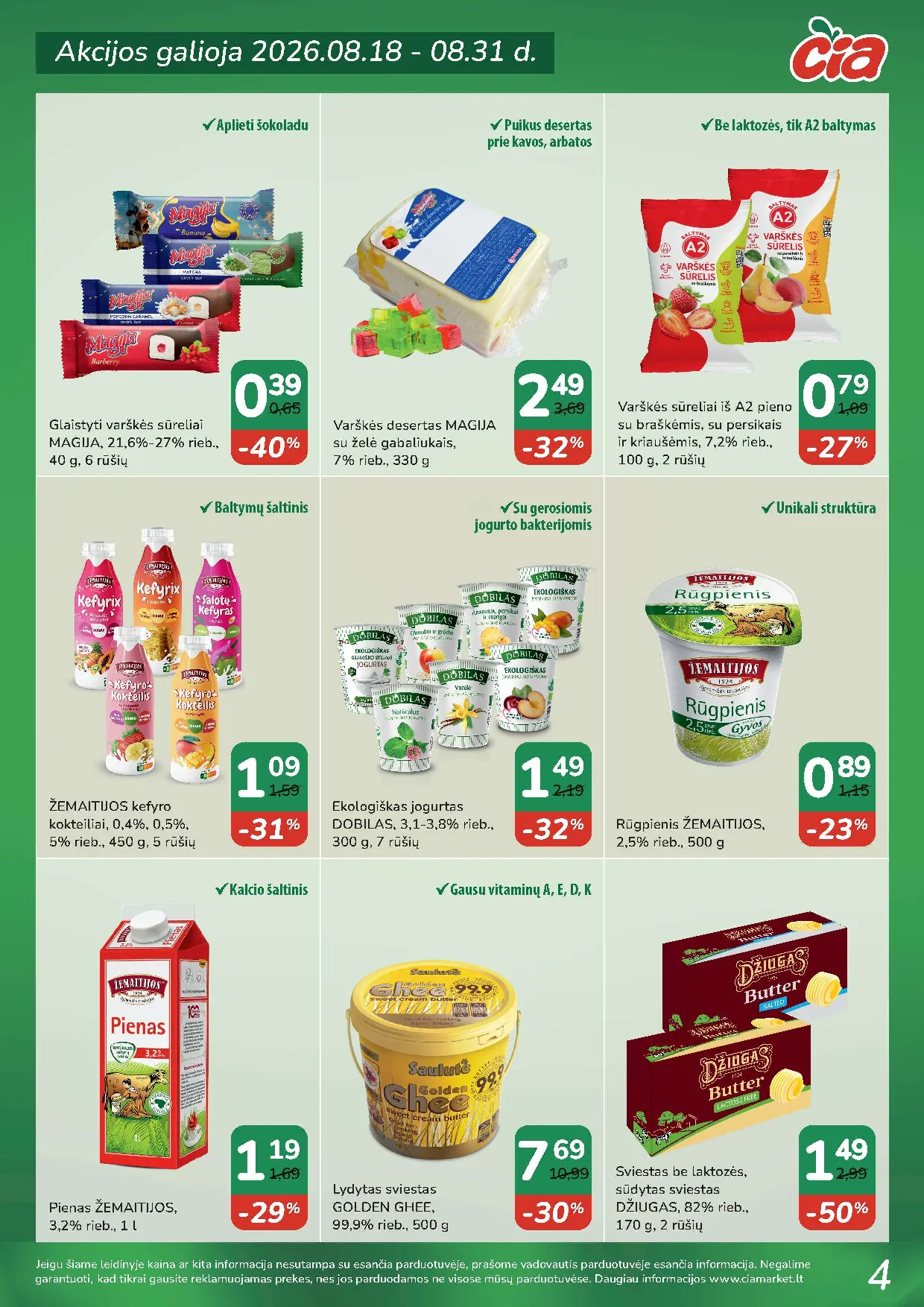 Čia Market akcijos šią savaitę. Galioja nuo 2026-08-18 iki 2026-08-31 – 4 psl.