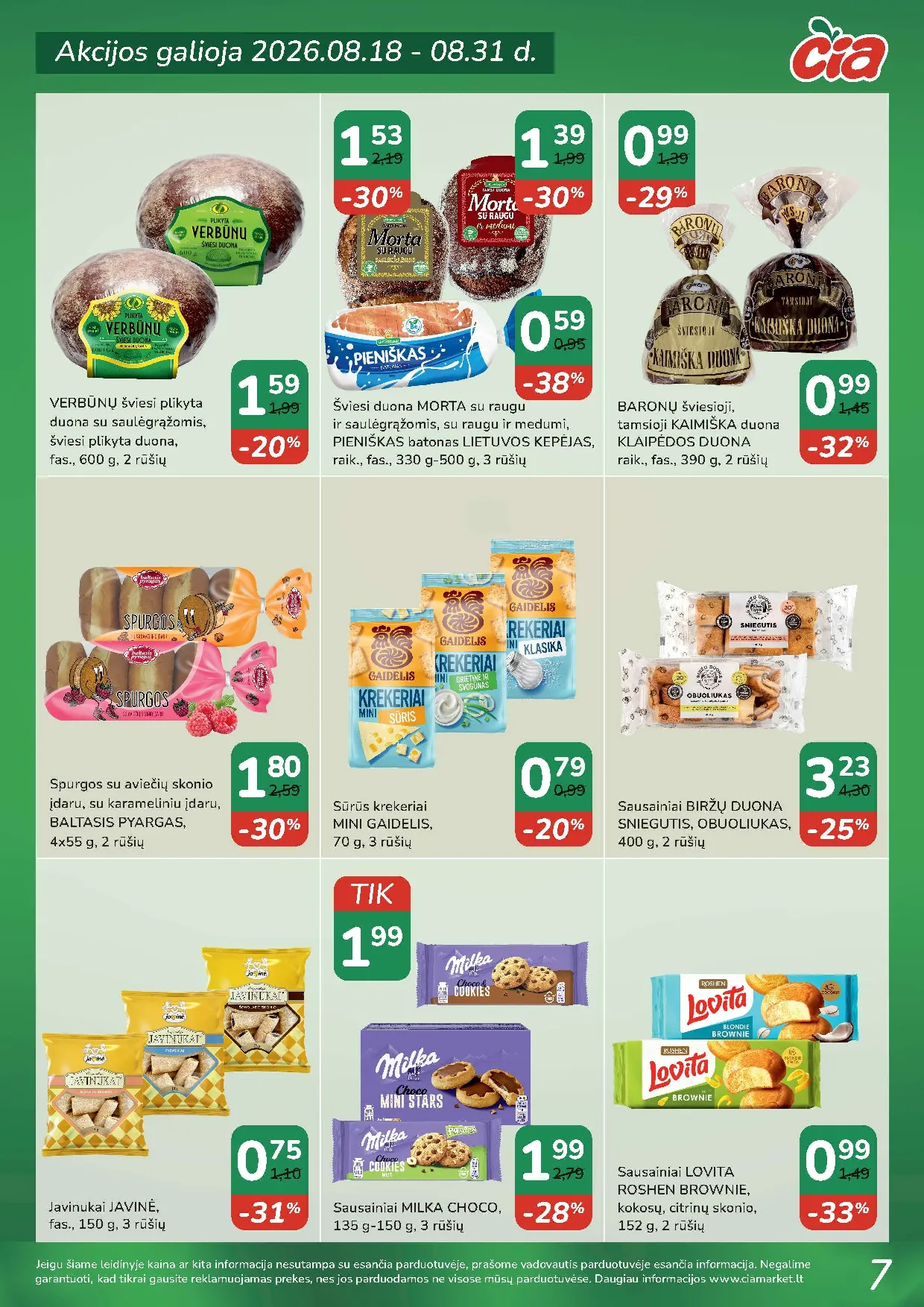 Čia Market akcijos šią savaitę. Galioja nuo 2026-08-18 iki 2026-08-31 – 7 psl.
