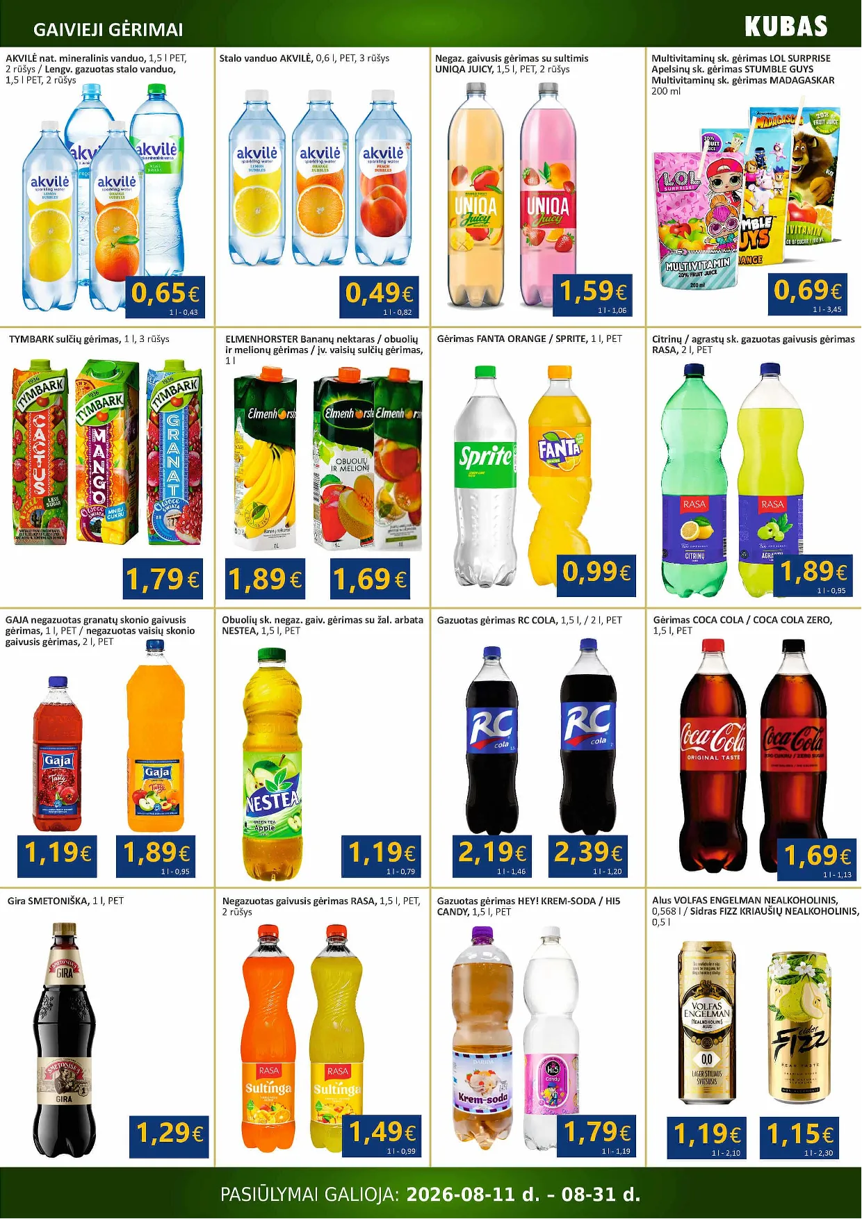 Kubas akcijos šią savaitę. Galioja nuo 2026-08-11 iki 2026-08-31 – 15 psl.