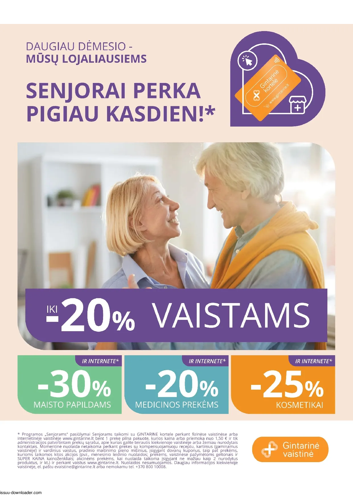 Gintarinė vaistinė akcijos šią savaitę. Galioja nuo 2026-08-01 iki 2026-08-31 – 11 psl.