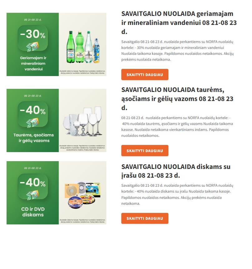 Norfa savaitgalio akcijos – 1 psl.