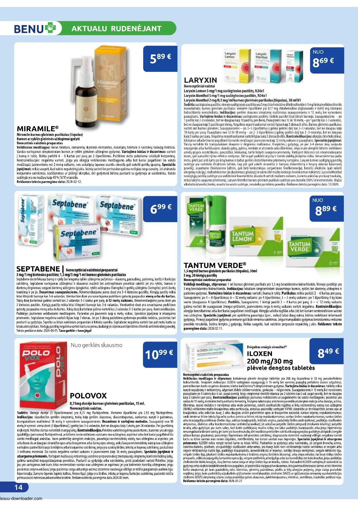 Benu leidinys – 14 psl.