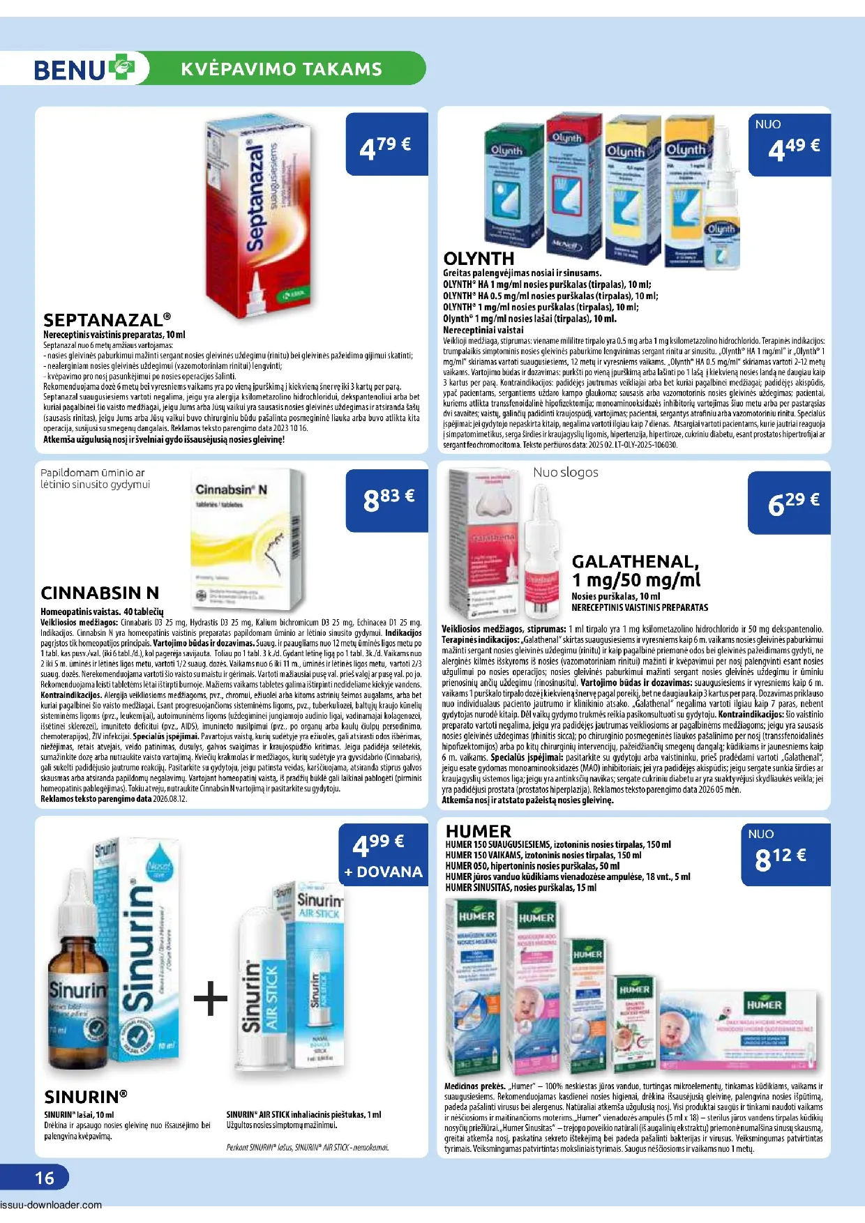 Benu leidinys – 16 psl.