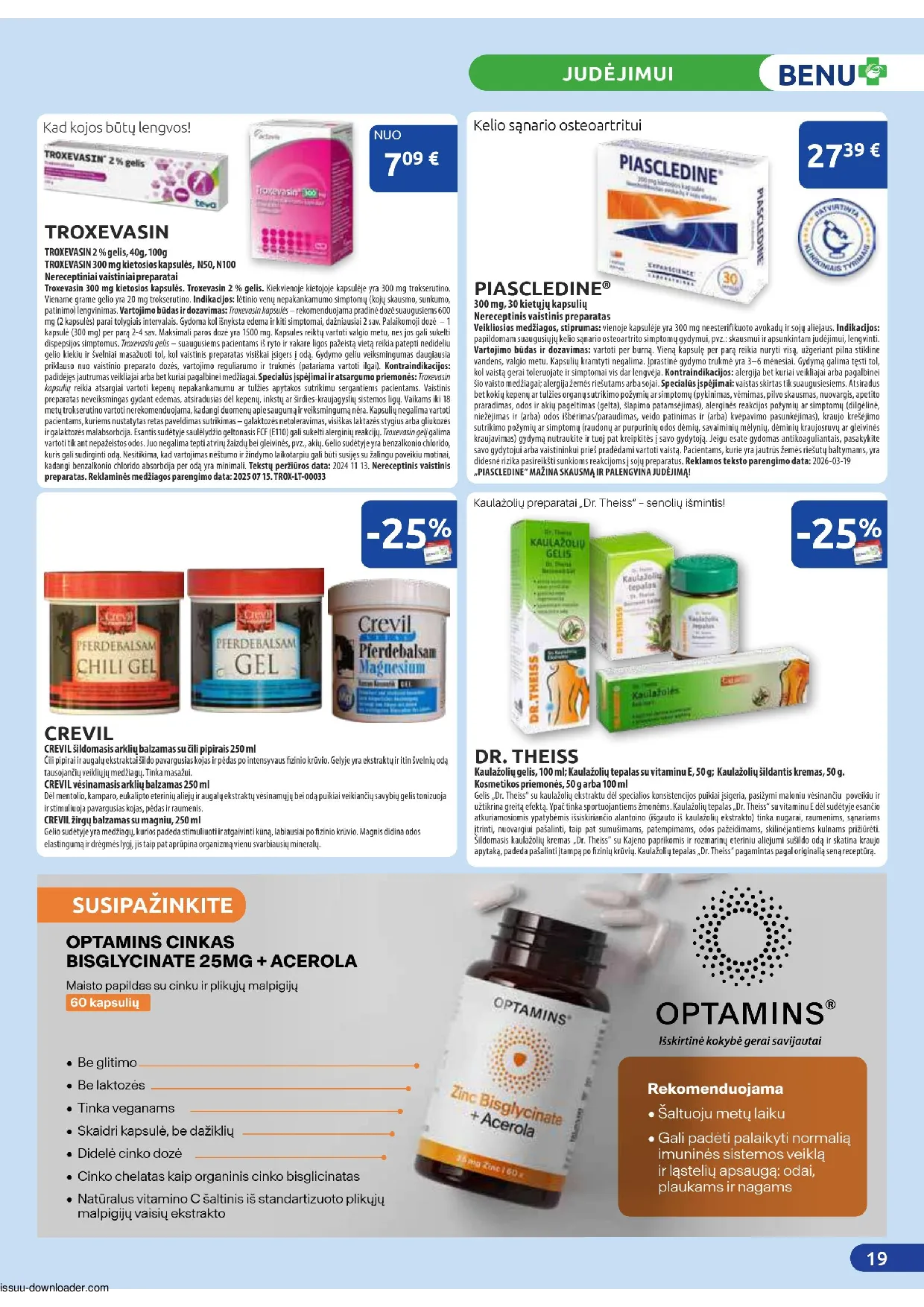 Benu leidinys – 19 psl.