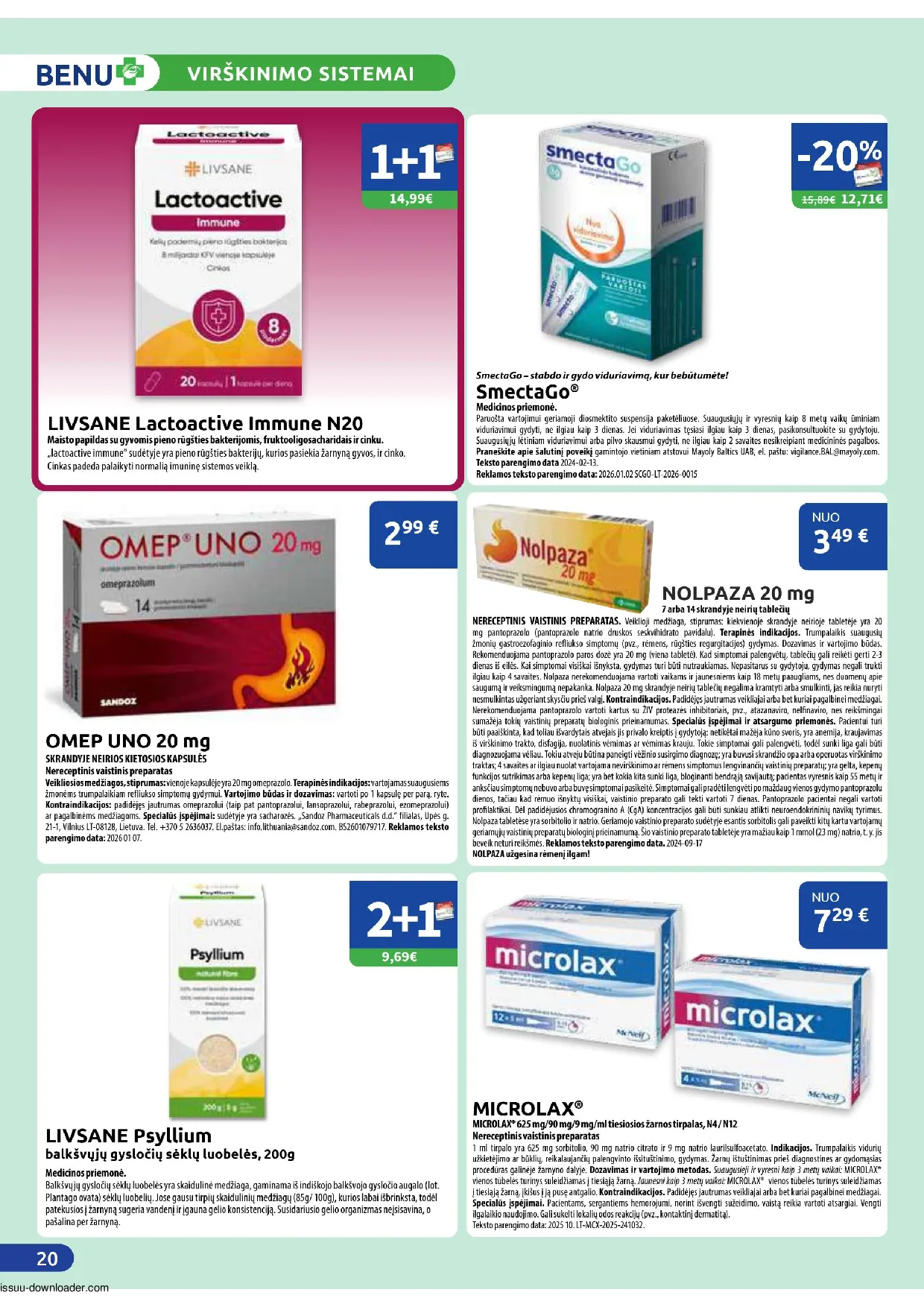 Benu leidinys – 20 psl.
