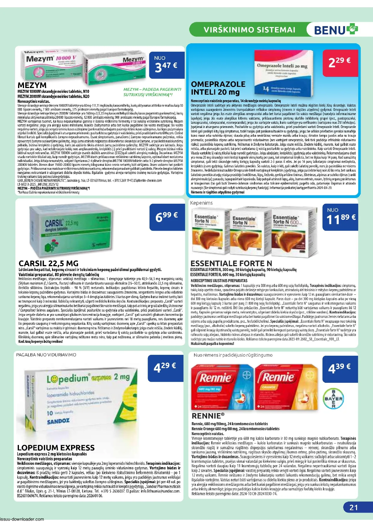 Benu leidinys – 21 psl.
