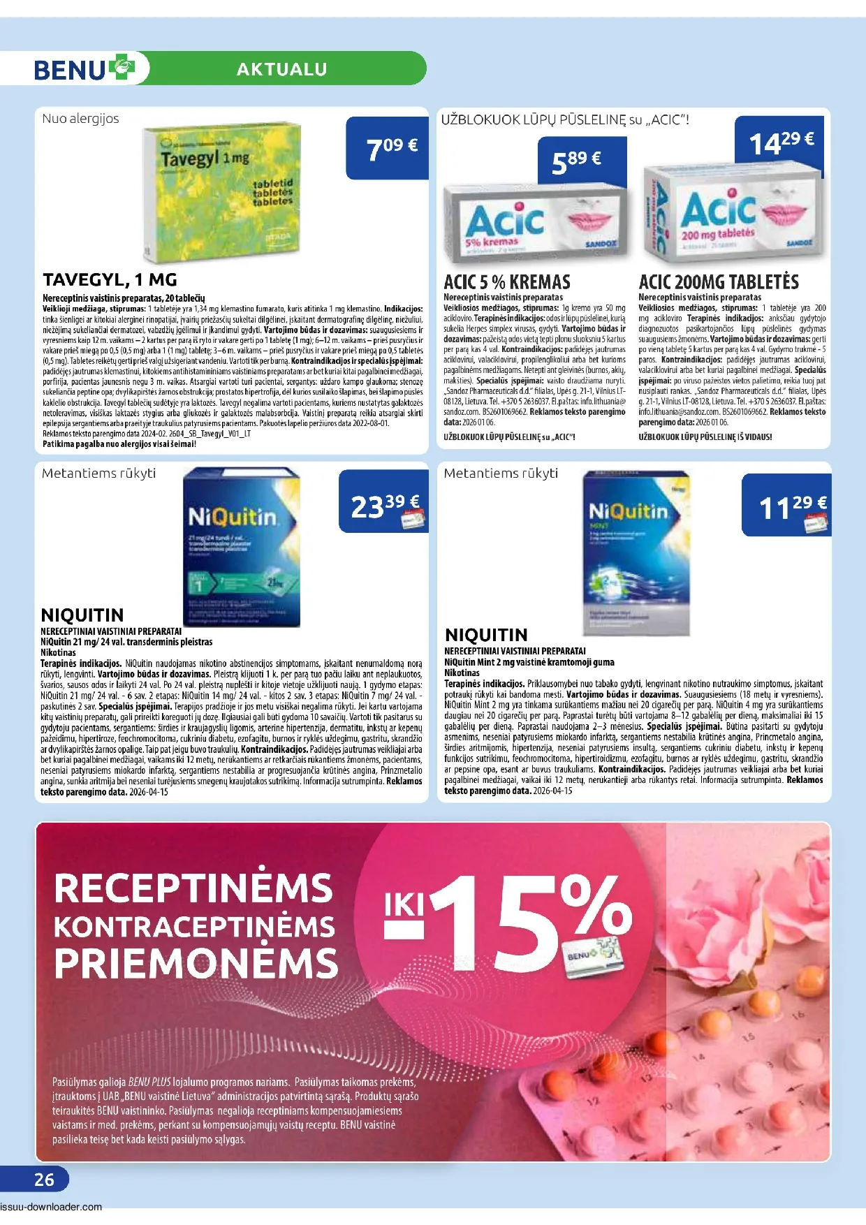 Benu leidinys – 26 psl.