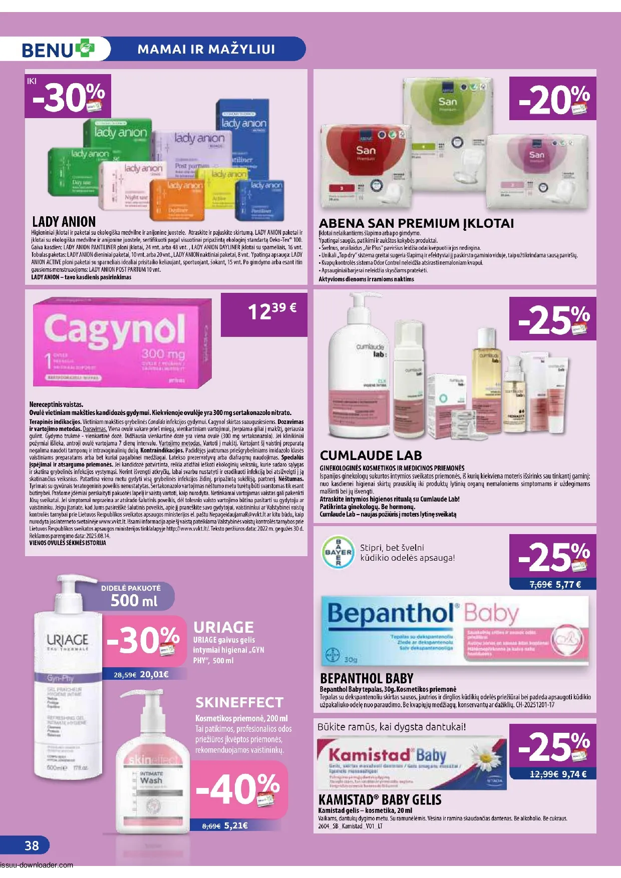 Benu leidinys – 38 psl.