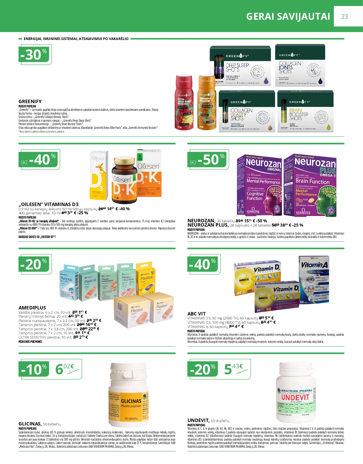 Norfa vaistinės leidinys – 23 psl.