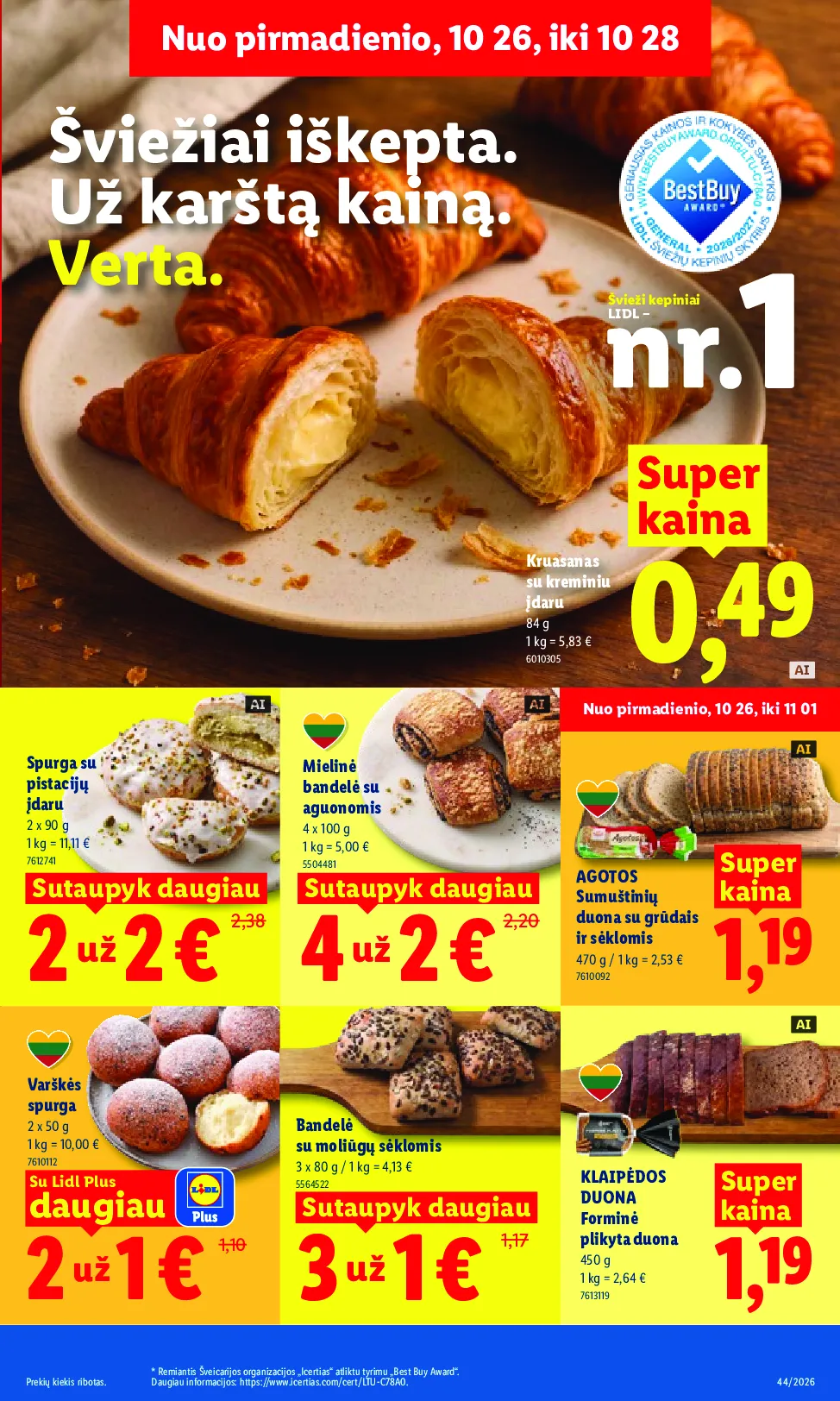 Lidl maisto prekių leidinys – 10 psl.