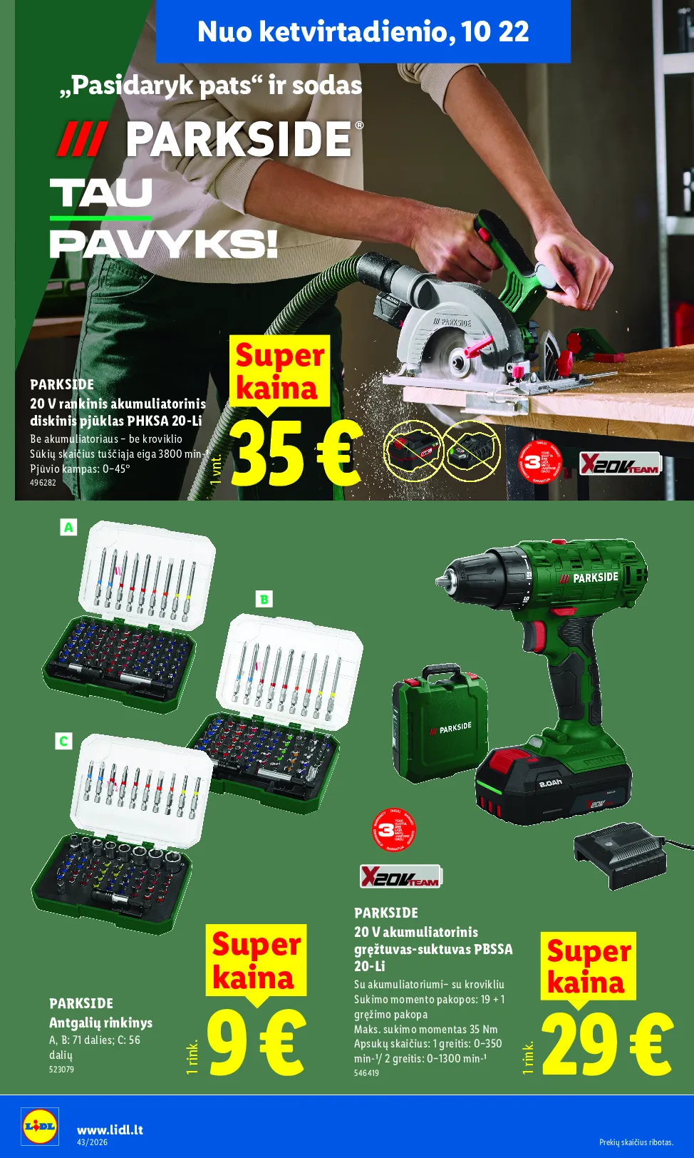 Lidl akcijos šią savaitę. Galioja nuo 2026-10-19 iki 2026-10-25 – 12 psl.