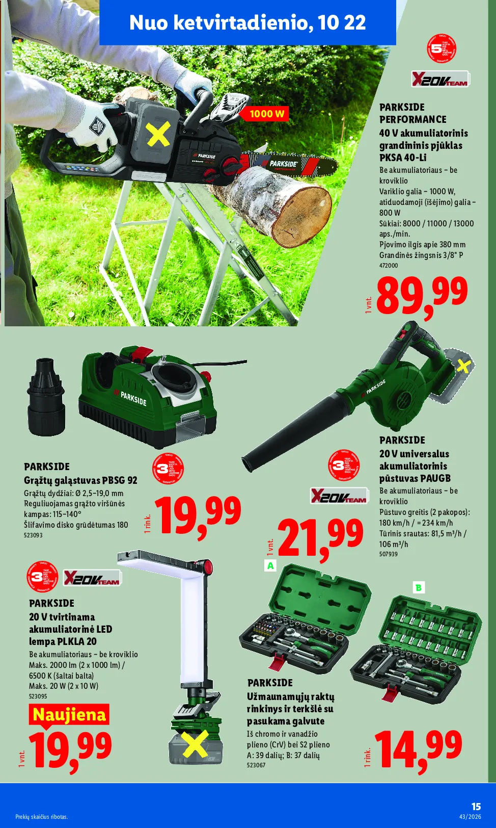 Lidl akcijos šią savaitę. Galioja nuo 2026-10-19 iki 2026-10-25 – 15 psl.