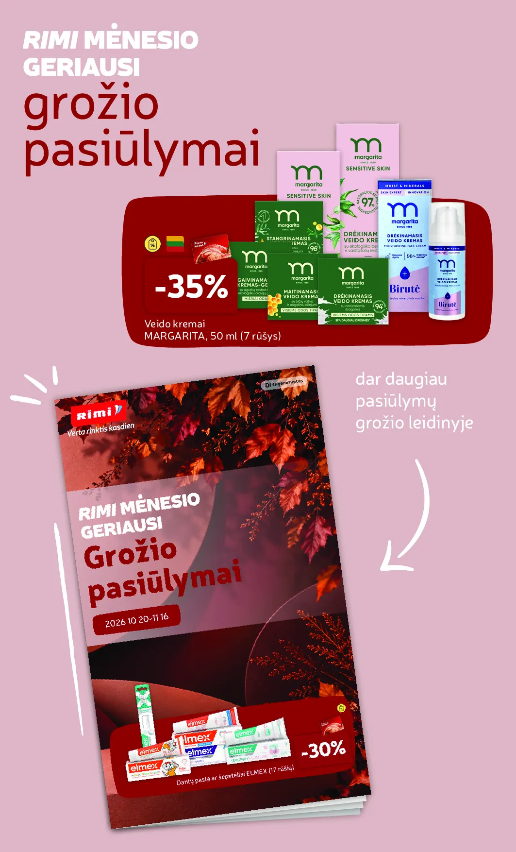 Rimi akcijos šią savaitę. Galioja nuo 2026-10-20 iki 2026-10-26 – 34 psl.