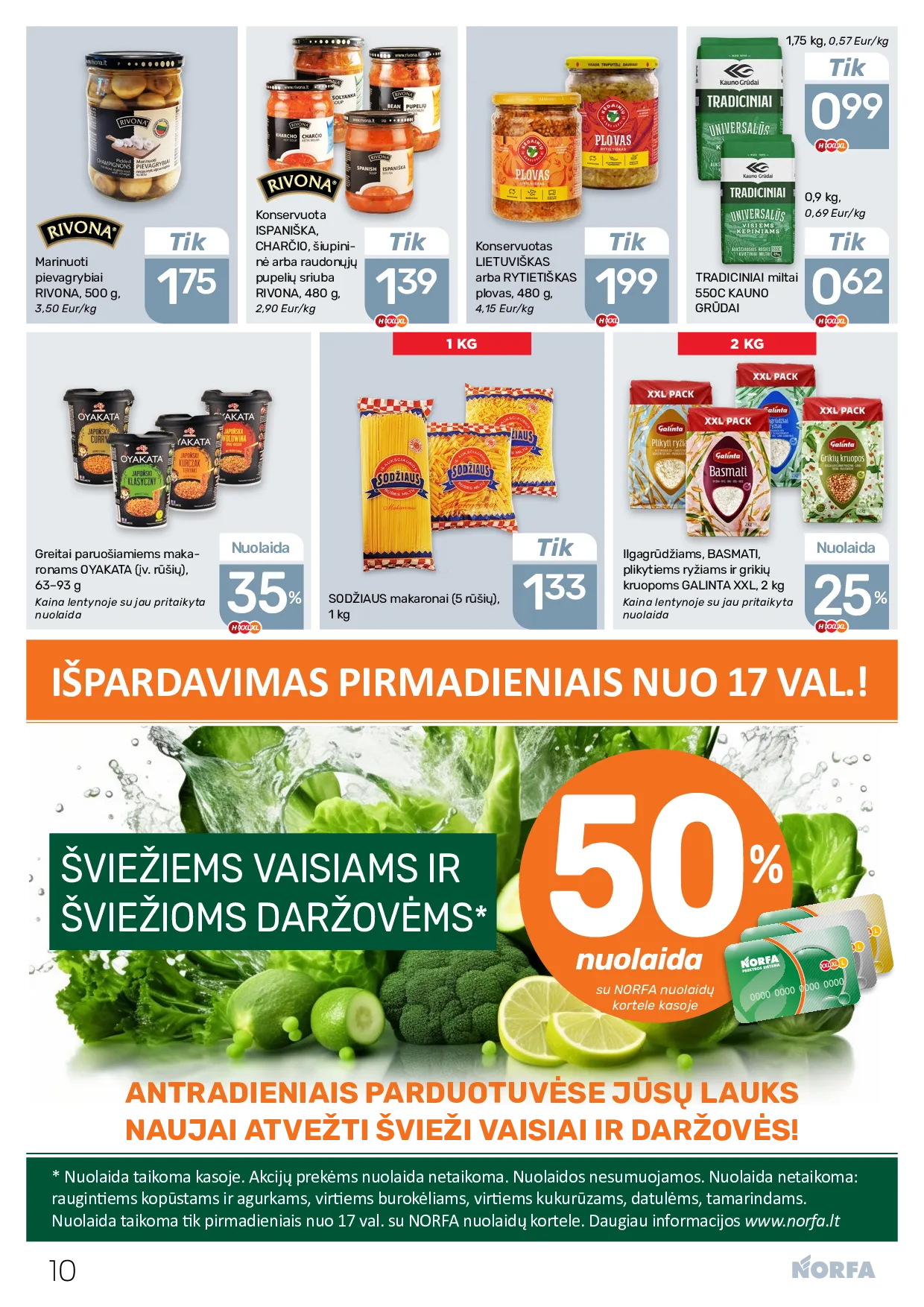 Norfa akcijos šią savaitę. Galioja nuo 2026-10-15 iki 2026-10-28 – 10 psl.