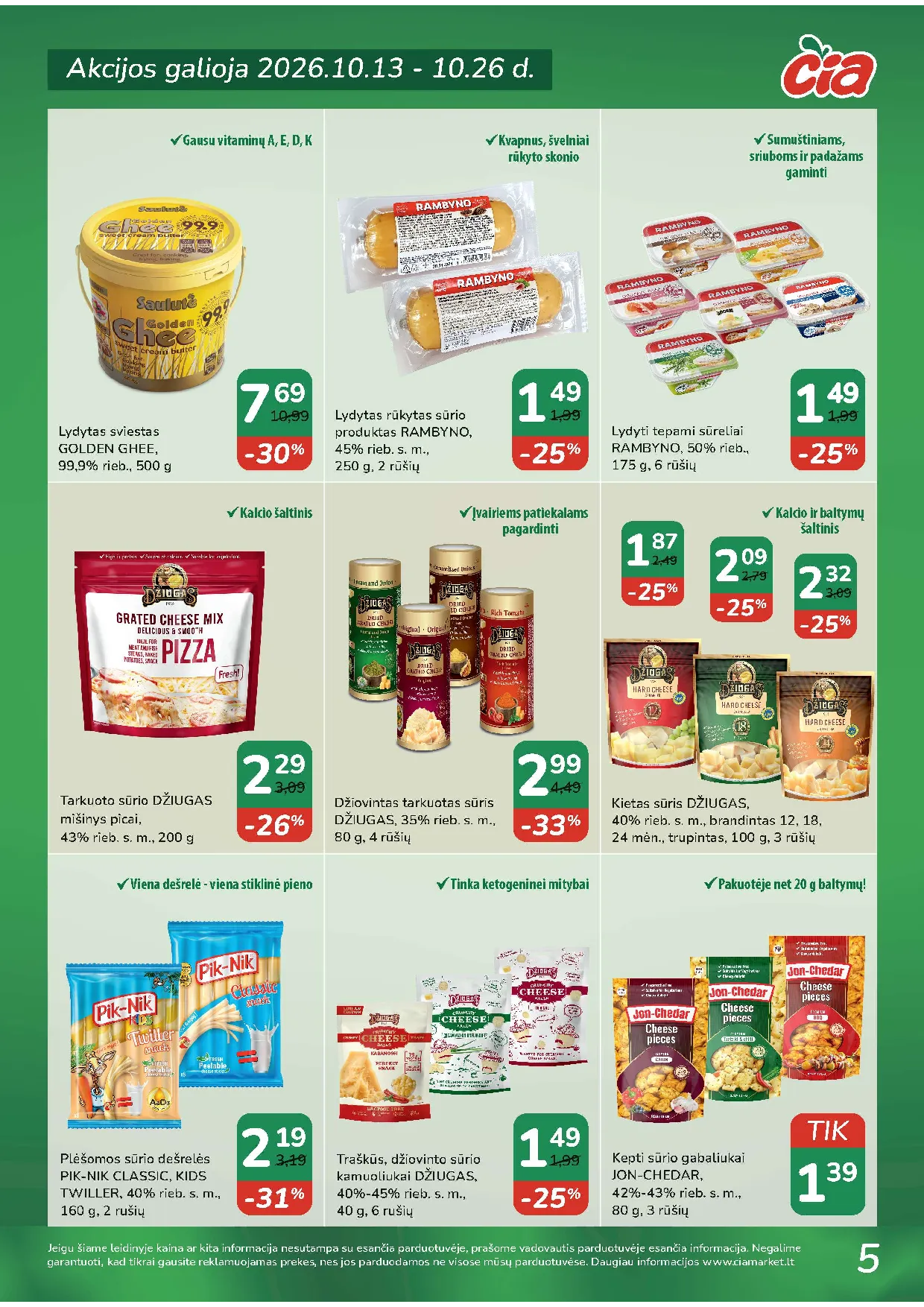 Čia Market akcijos šią savaitę. Galioja nuo 2026-10-13 iki 2026-10-26 – 5 psl.