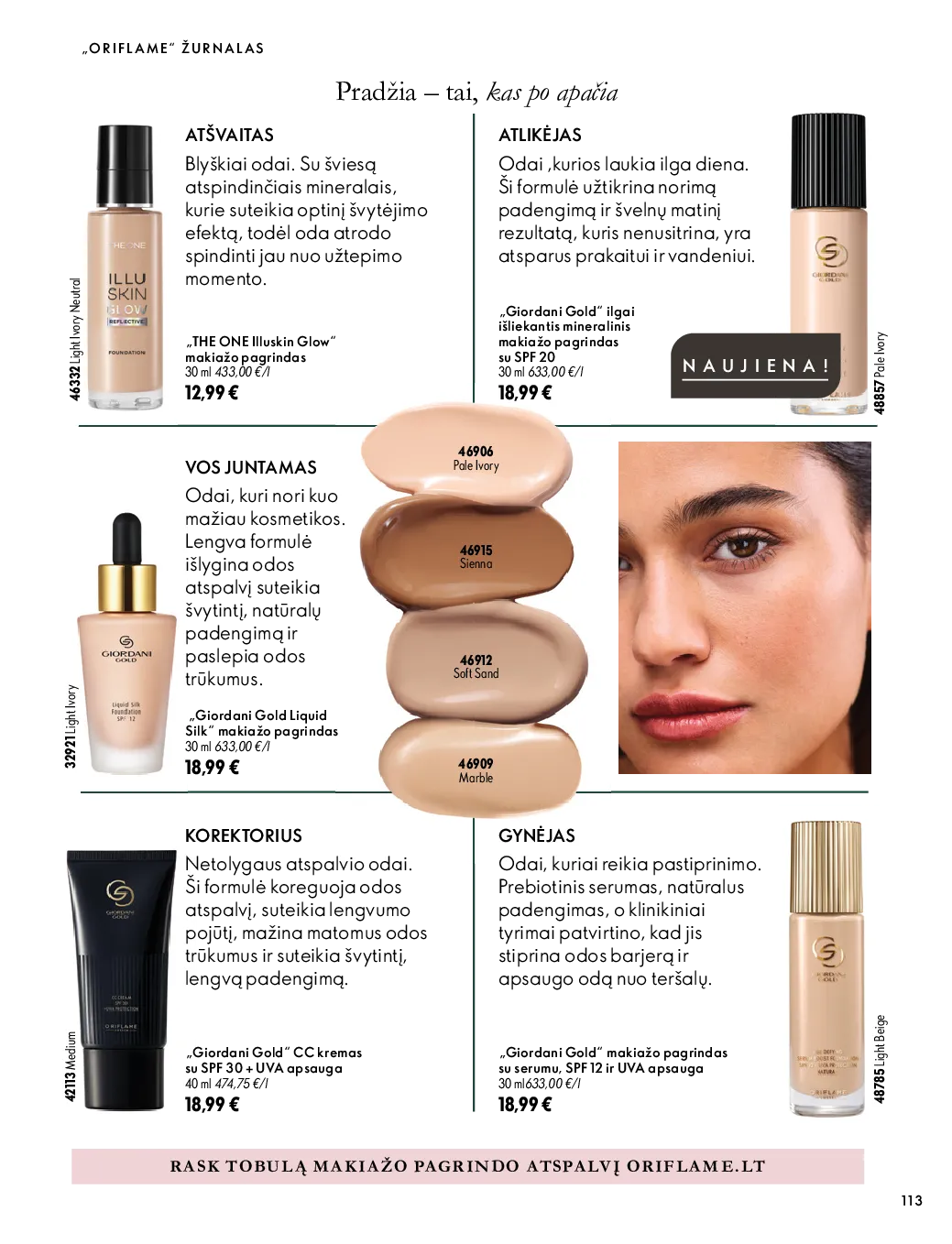 Oriflame akcijos šią savaitę. Galioja nuo 2026-10-07 iki 2026-11-17 – 113 psl.