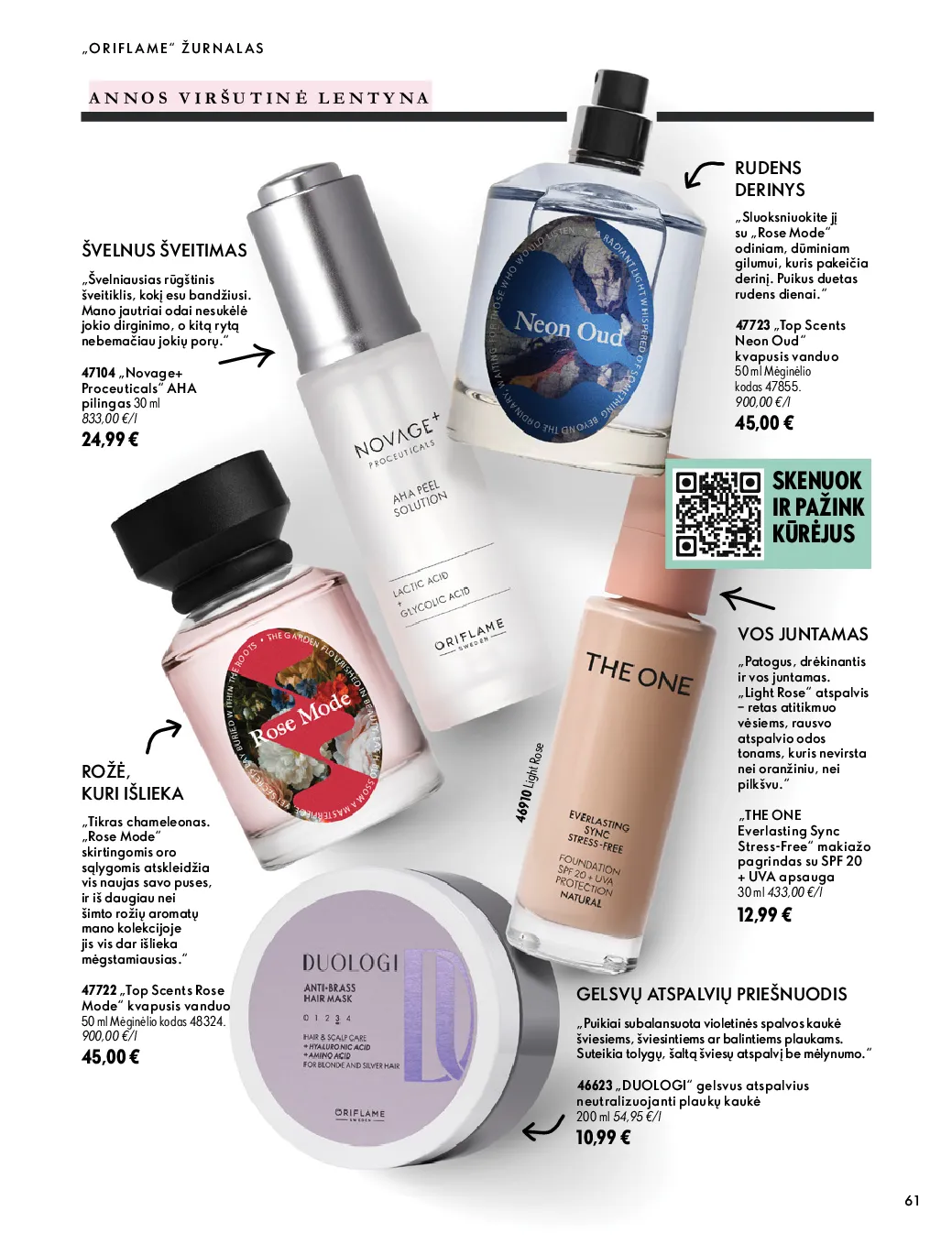 Oriflame akcijos šią savaitę. Galioja nuo 2026-10-07 iki 2026-11-17 – 61 psl.