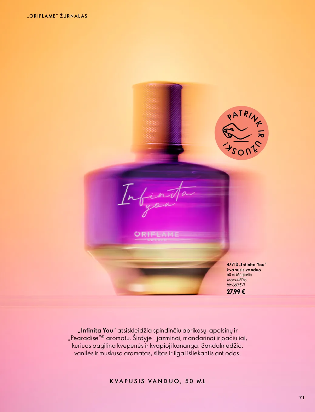 Oriflame akcijos šią savaitę. Galioja nuo 2026-10-07 iki 2026-11-17 – 71 psl.